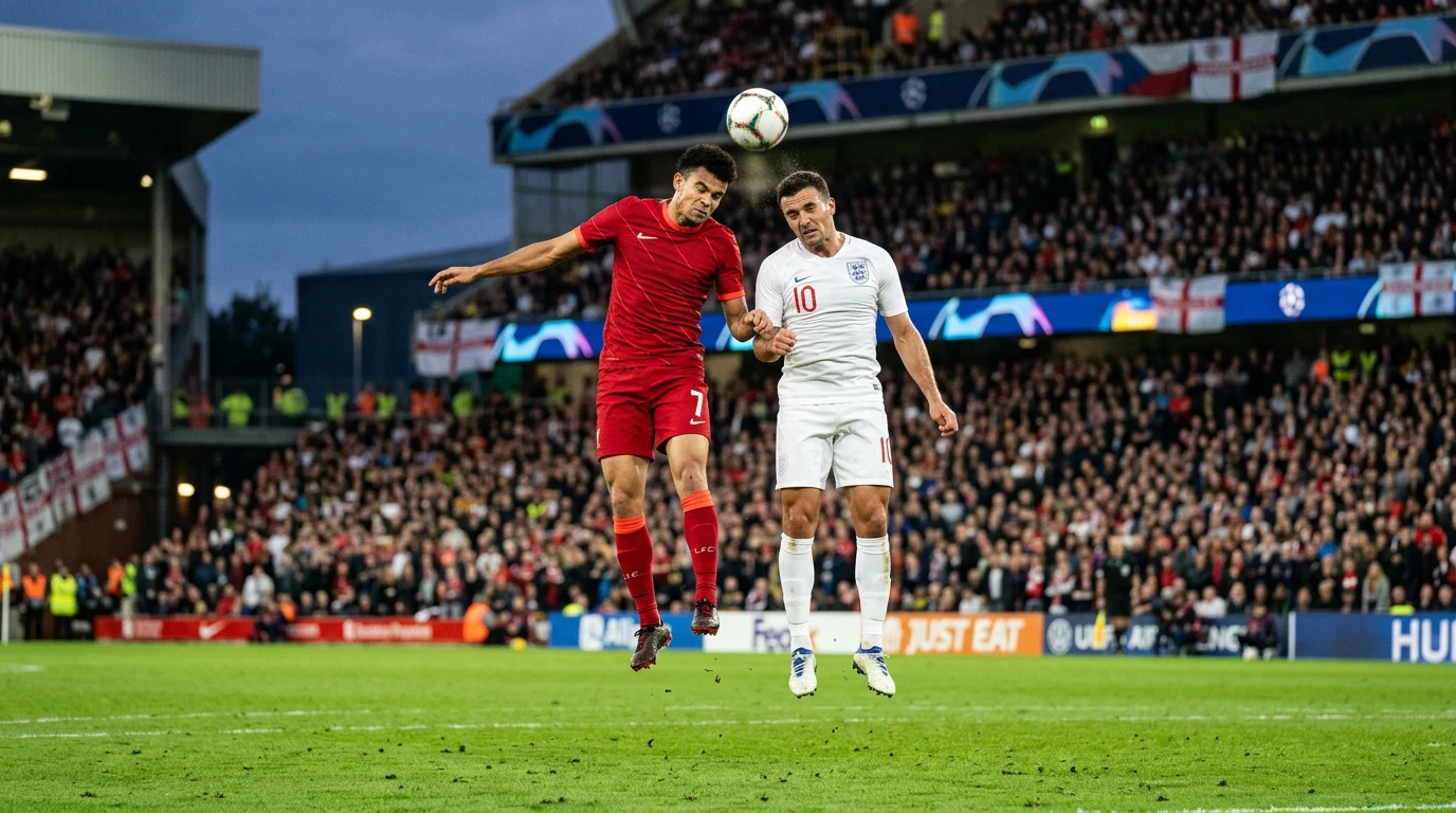 Partido internacional de fútbol entre un club japonés y un rival asiático en un estadio iluminado de noche